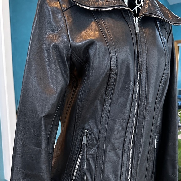 Michael Kors Black Leather Jacket - Picture 4 of 5